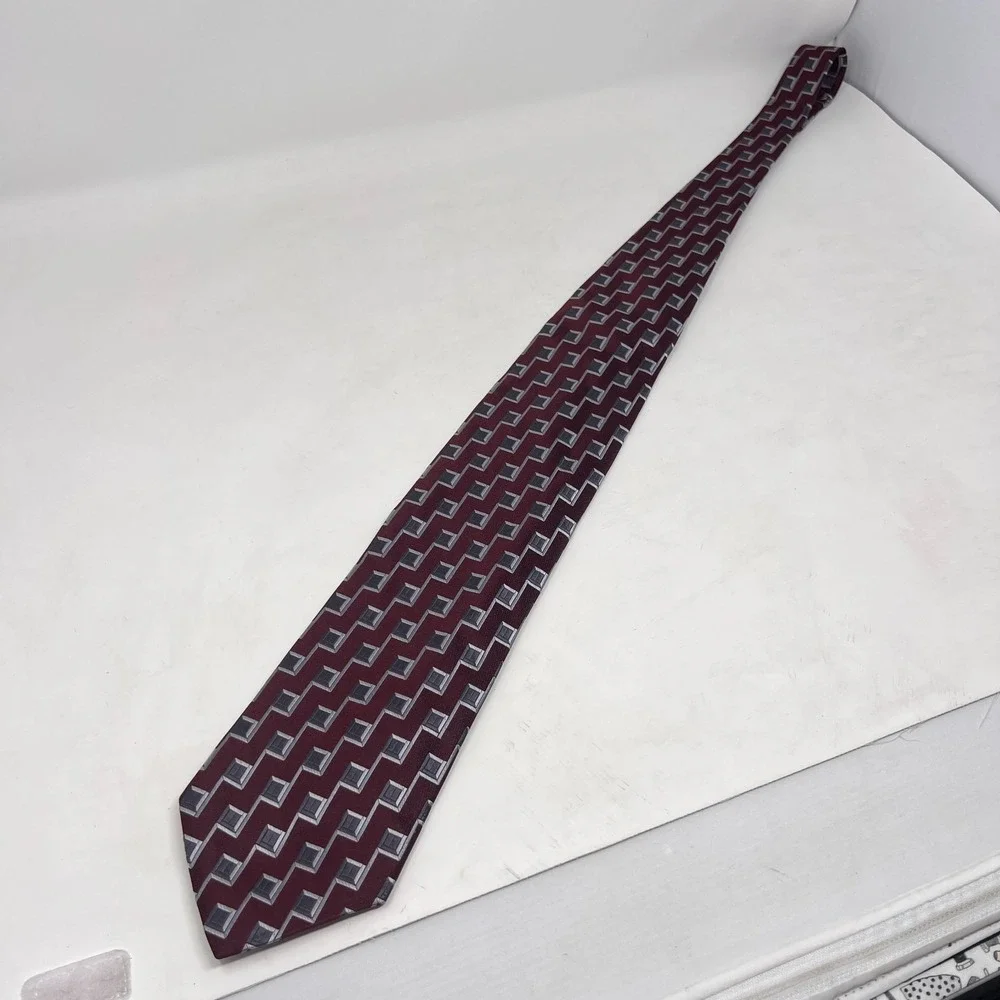 Joseph & Feiss International 100% Silk Men's Tie Geometric X-Long‎